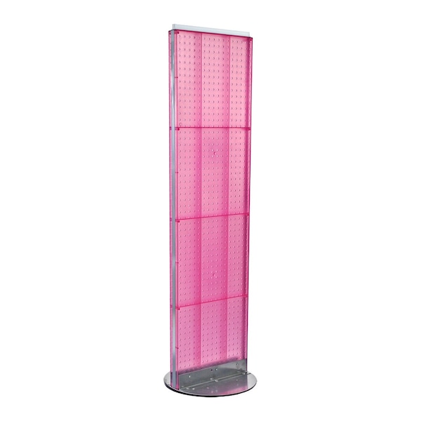Two-Sided Pegboard Floor Display on Revolving Base. Spinner Rack Stand.